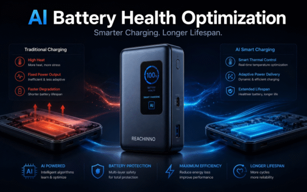 AI battery health optimization smart power bank with intelligent charging system
