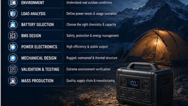 Reachinno engineering model — environment, load analysis, battery selection, BMS design, power electronics, mechanical design, validation and mass production