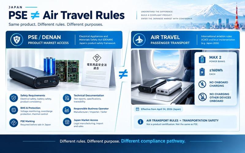 PSE DENAN versus air transport comparison showing different rules, different purposes and different evidence