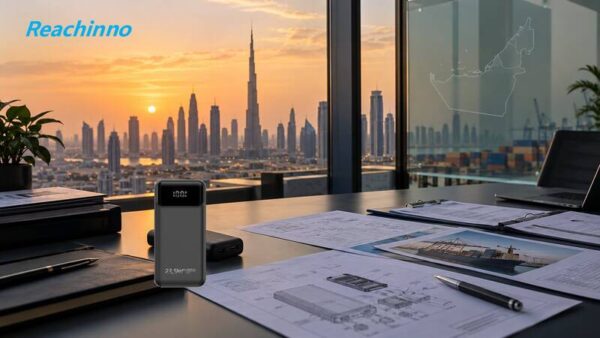 UAE Reachinno RV02 power bank in Dubai market-access engineering workspace